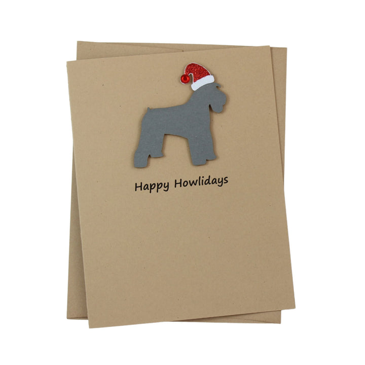 Schnauzer Christmas Card | Single or Pack of 10 | 25 Dog Colors | Choose Phrases | Santa Hat | Miniature Schnauzer Standard Schnauzer