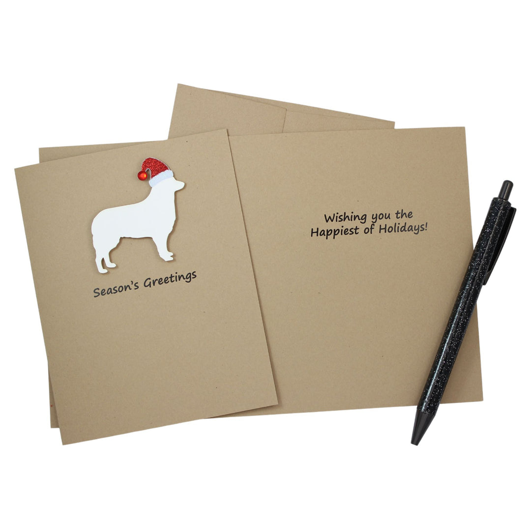 Siberian Husky Christmas Card | Single or Pack of 10 | 25 Dog Colors | Choose Phrases | Santa Hat | Belgian Tervuren Belgian Sheepdog