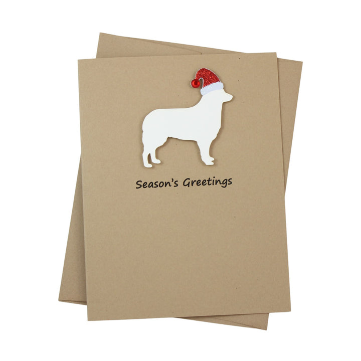 Siberian Husky Christmas Card | Single or Pack of 10 | 25 Dog Colors | Choose Phrases | Santa Hat | Belgian Tervuren Belgian Sheepdog