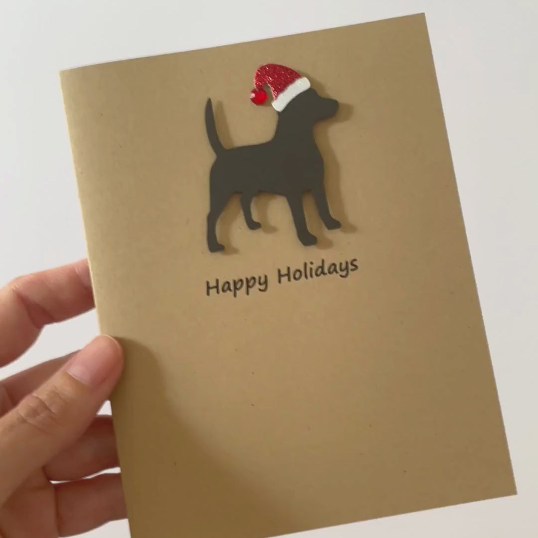 Beagle Christmas Card | Single or Pack of 10 | 25 Dog Colors | Choose Phrases