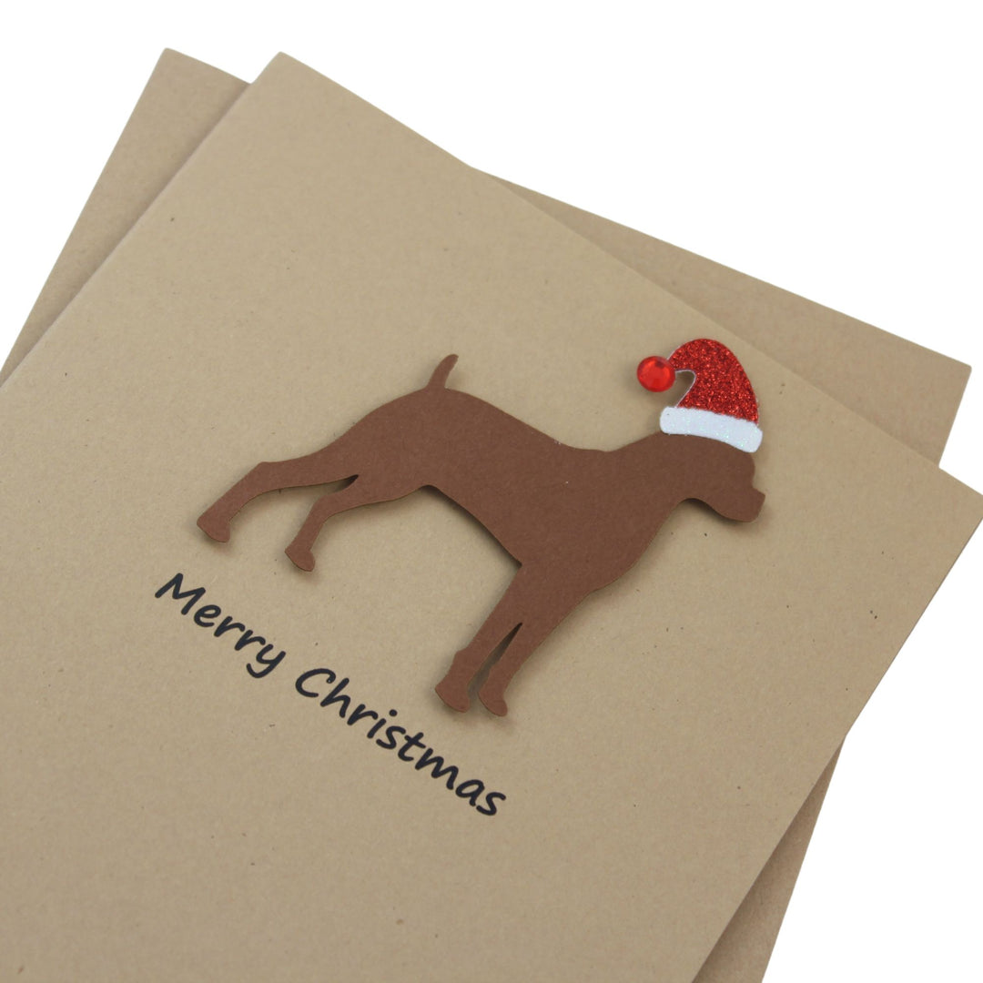 Boxer Christmas Card | Single or Pack of 10 | 25 Dog Colors | Choose Phrases | Santa Hat