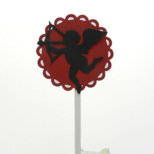 Valentine's Day Cupid Cupcake Toppers - Set of 12 - Valentine's Day Cupcake Topper - Embellish by Jackie