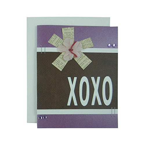 Valentine's Day Greeting Card - Purple Valentine - XOXO - Handmade Valentine's Card - Love Card - Embellish by Jackie