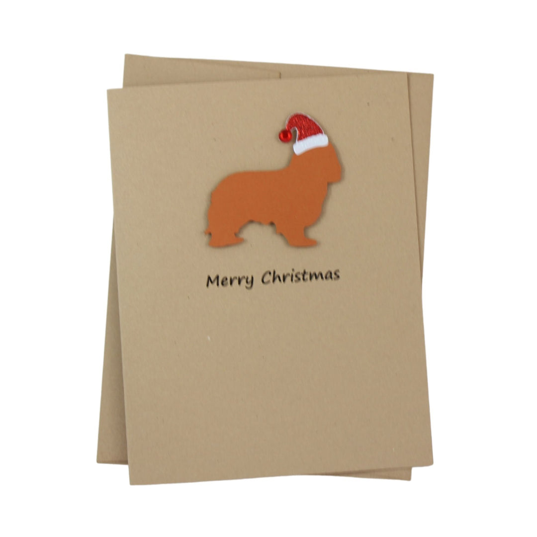 Cavalier King Charles Spaniel Christmas Card | Single or Pack of 10 | 25 Dog Colors | Choose Phrases | Santa Hat