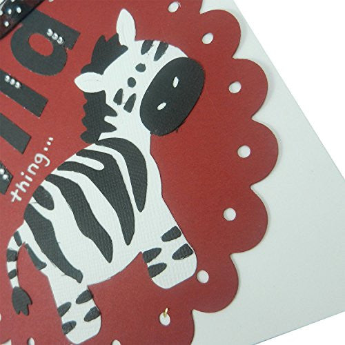 Valentine's Day Greeting Card - Wild Thing Zebra Valentine - Handmade Valentine - Embellish by Jackie