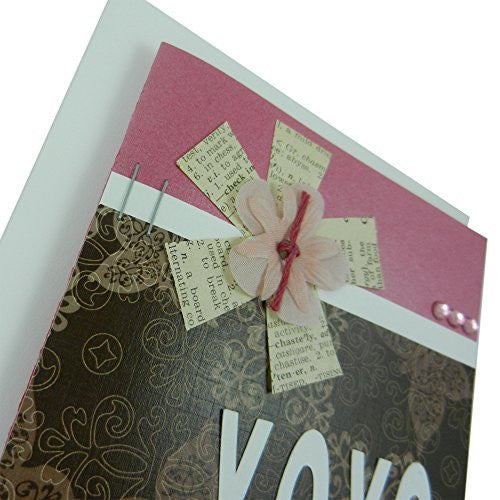 Valentine's Day Greeting Card - Pink Valentine - XOXO - Handmade Valentine's Card - Love Card - Embellish by Jackie