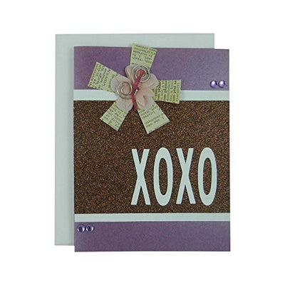 Valentine's Day Greeting Card - Purple Valentine - XOXO - Handmade Valentine's Card - Love Card - Embellish by Jackie