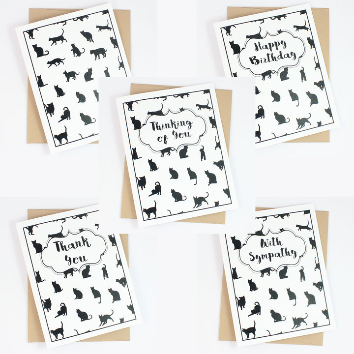 Cat Lover Printable Everyday Greeting Card Pack | A2 & A7 sizes | Inside Phrases - Embellish by Jackie