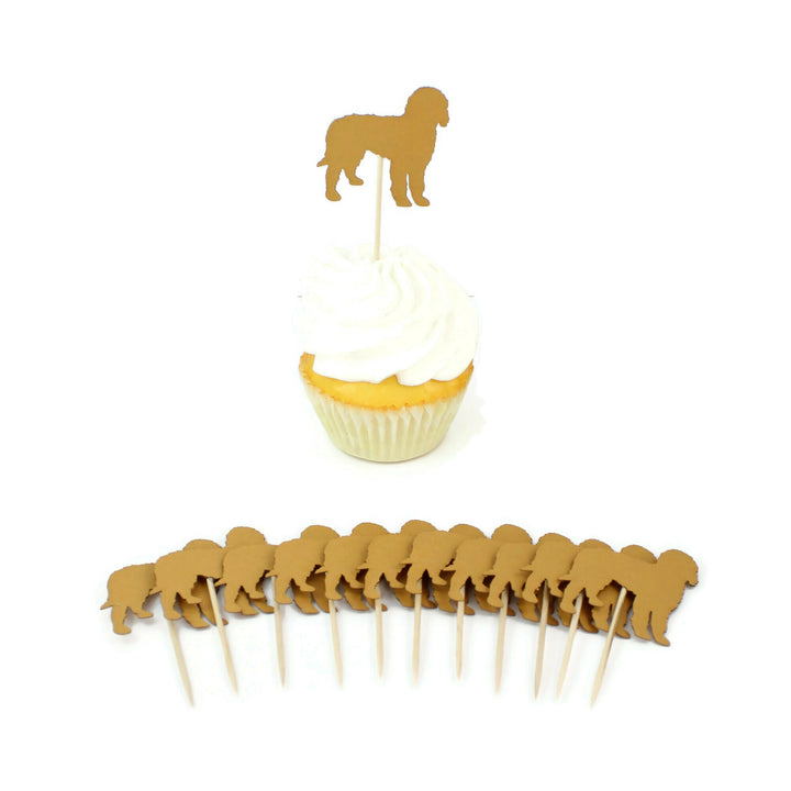 Doodle Cupcake Toppers Set of 12 | Labradoodle Party Decorations | Dog Birthday Decor | Goldendoodle Bernedoodle