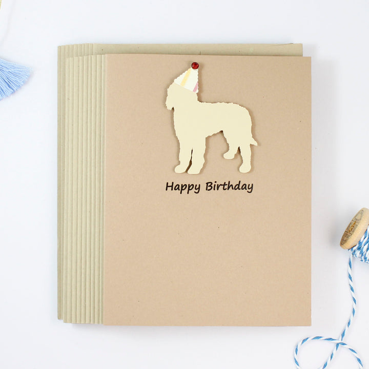 Goldendoodle Birthday Card | Handmade Labradoodle Greeting Cards| Single or 10 Pack | Choose Inside