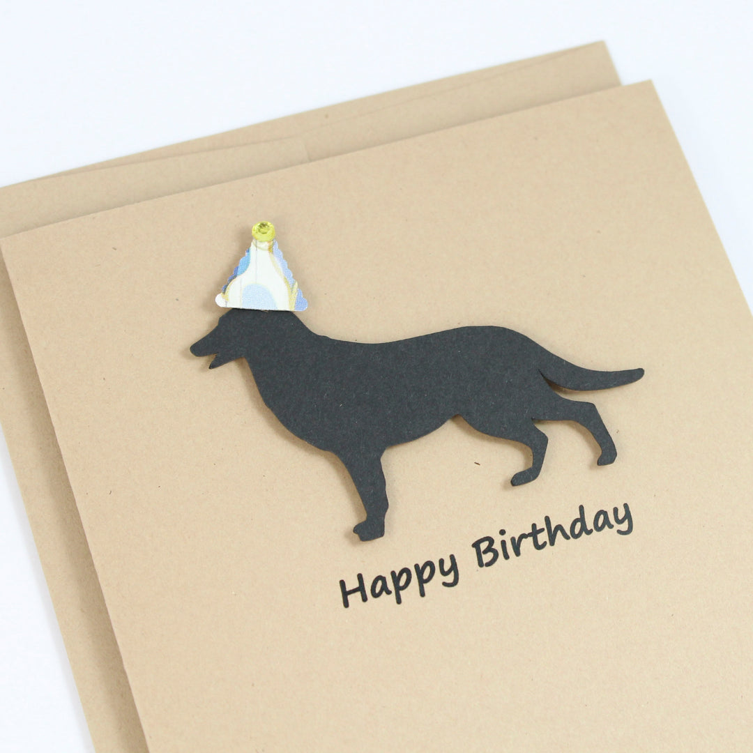 German Shepherd Birthday Cards | Handmade Black Dog Birthday Greeting Card | Choose Inside - Embellish by Jackie