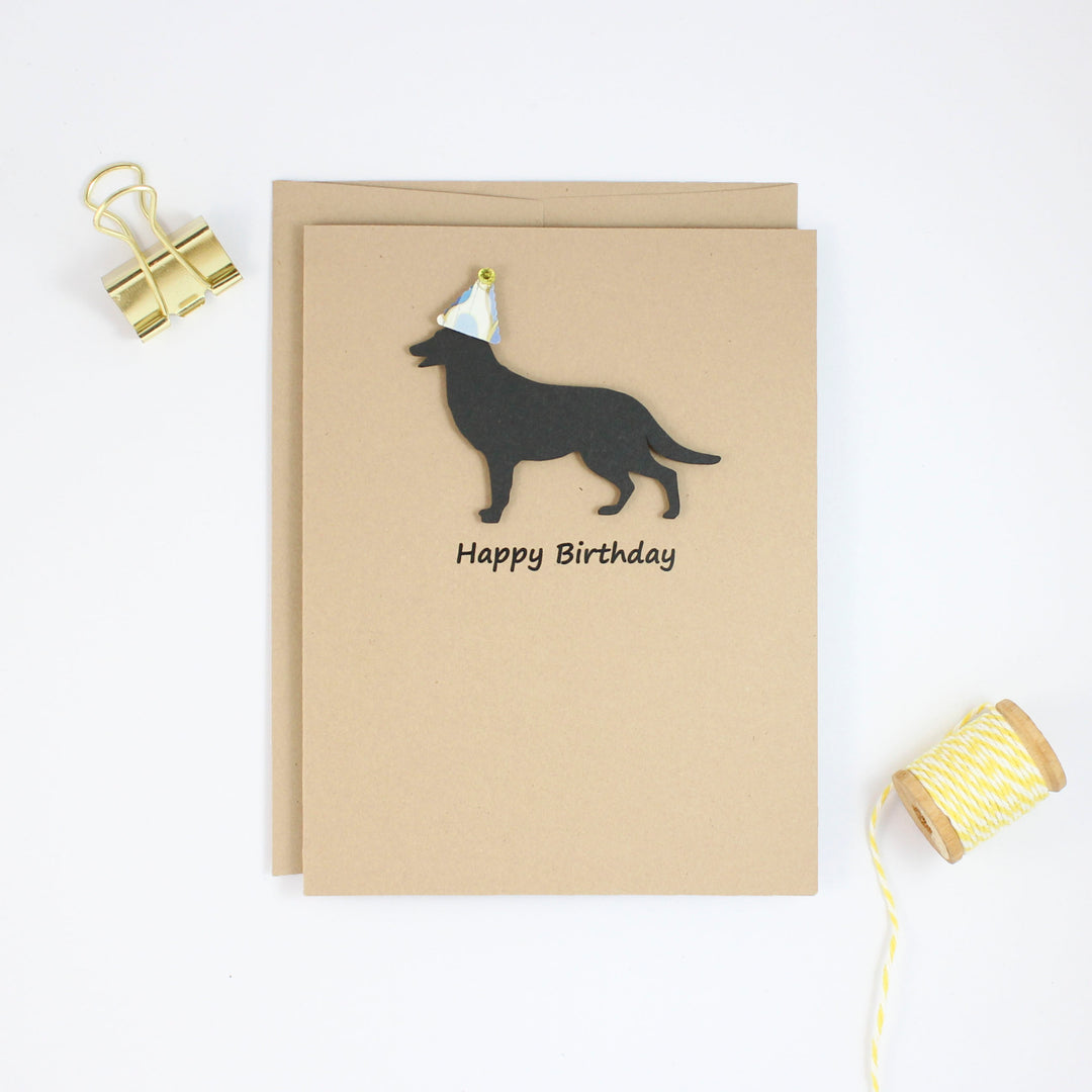 German Shepherd Birthday Cards | Handmade Black Dog Birthday Greeting Card | Choose Inside - Embellish by Jackie