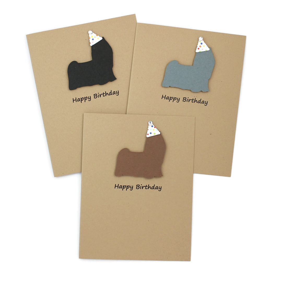 Yorkshire Terrier long haired Birthday Card