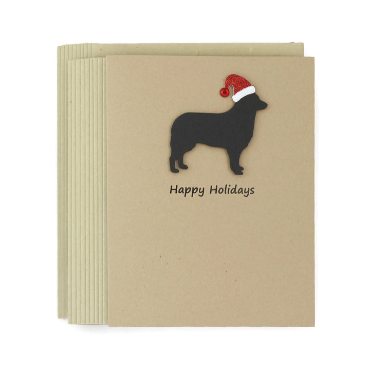 Siberian Husky Christmas Card | Single or Pack of 10 | 25 Dog Colors | Choose Phrases | Santa Hat | Belgian Tervuren Belgian Sheepdog