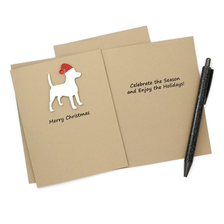 Beagle Christmas Card | Single or Pack of 10 | 25 Dog Colors | Choose Phrases