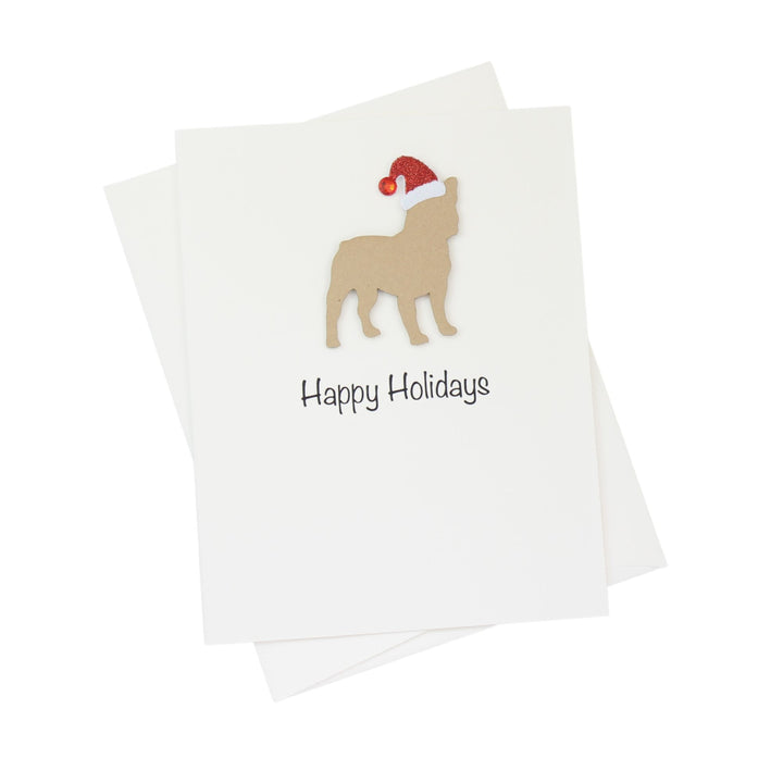 French Bulldog Christmas Card White | Single or Pack of 10 | 25 Dog Colors | Choose Phrases