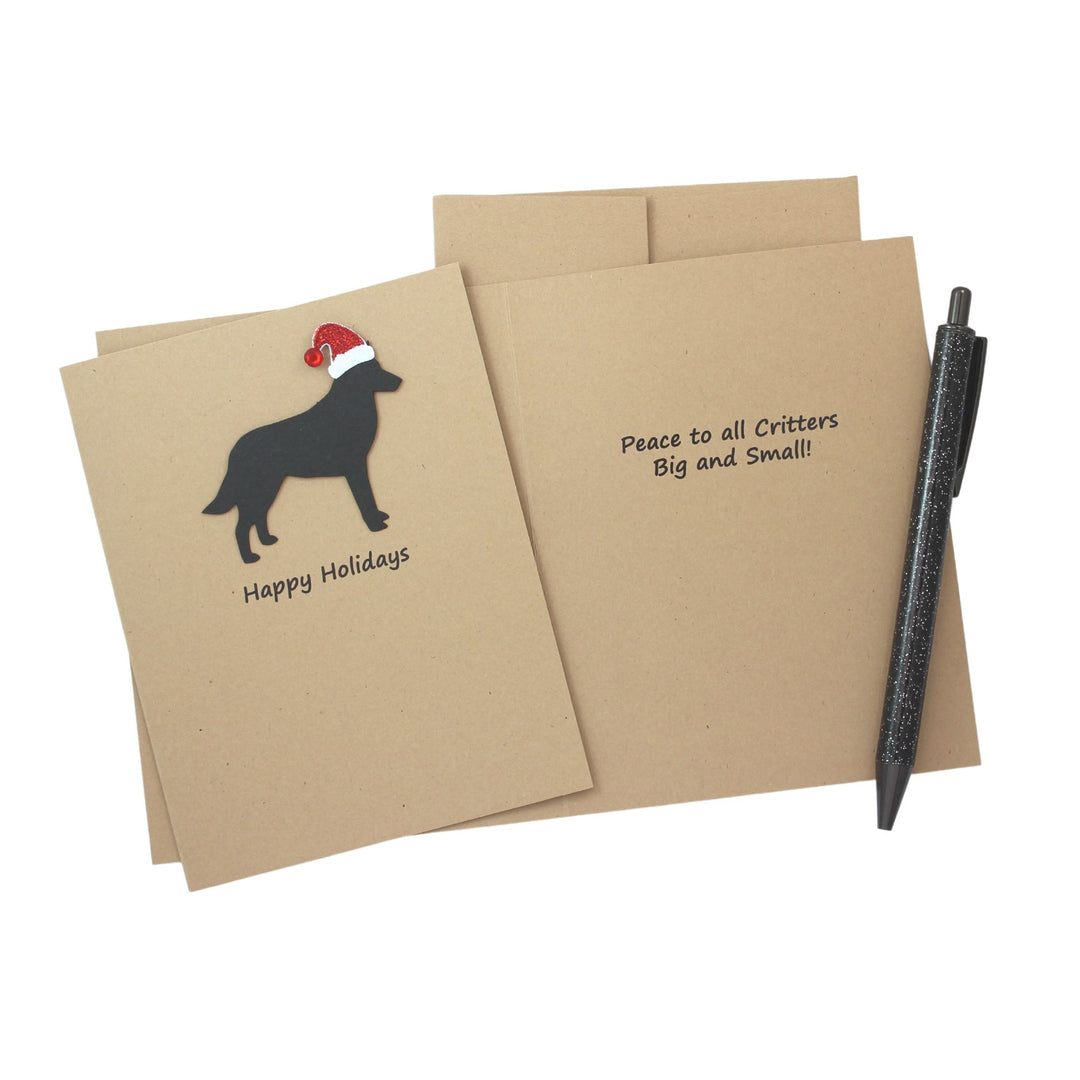 Belgian Malinois Christmas Card | Single or Pack of 10 | 25 Dog Colors | Choose Phrases | Santa Hat