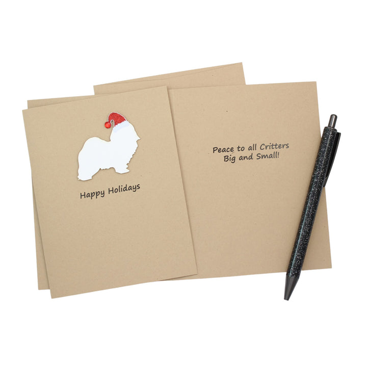 Havanese Christmas Card | Single or Pack of 10 | 25 Dog Colors | Choose Phrases | Santa Hat