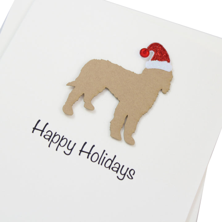 Doodle Christmas Card White | Single or Pack of 10 | 25 Dog Colors | Choose Phrases | Santa Hat