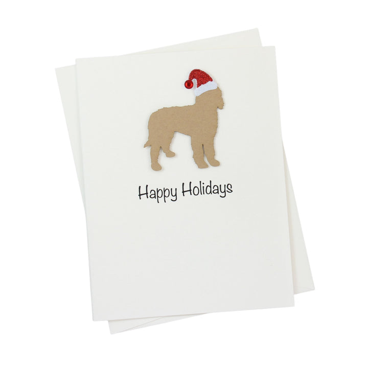 Doodle Christmas Card White | Single or Pack of 10 | 25 Dog Colors | Choose Phrases | Santa Hat