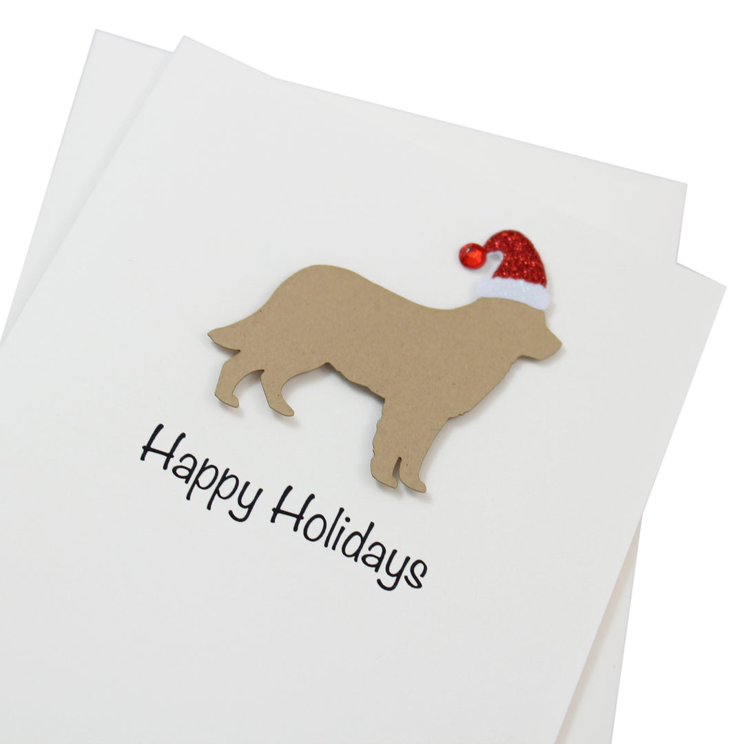 Golden Retriever Christmas Card White | Single or Pack of 10 | 25 Dog Colors | Choose Phrases