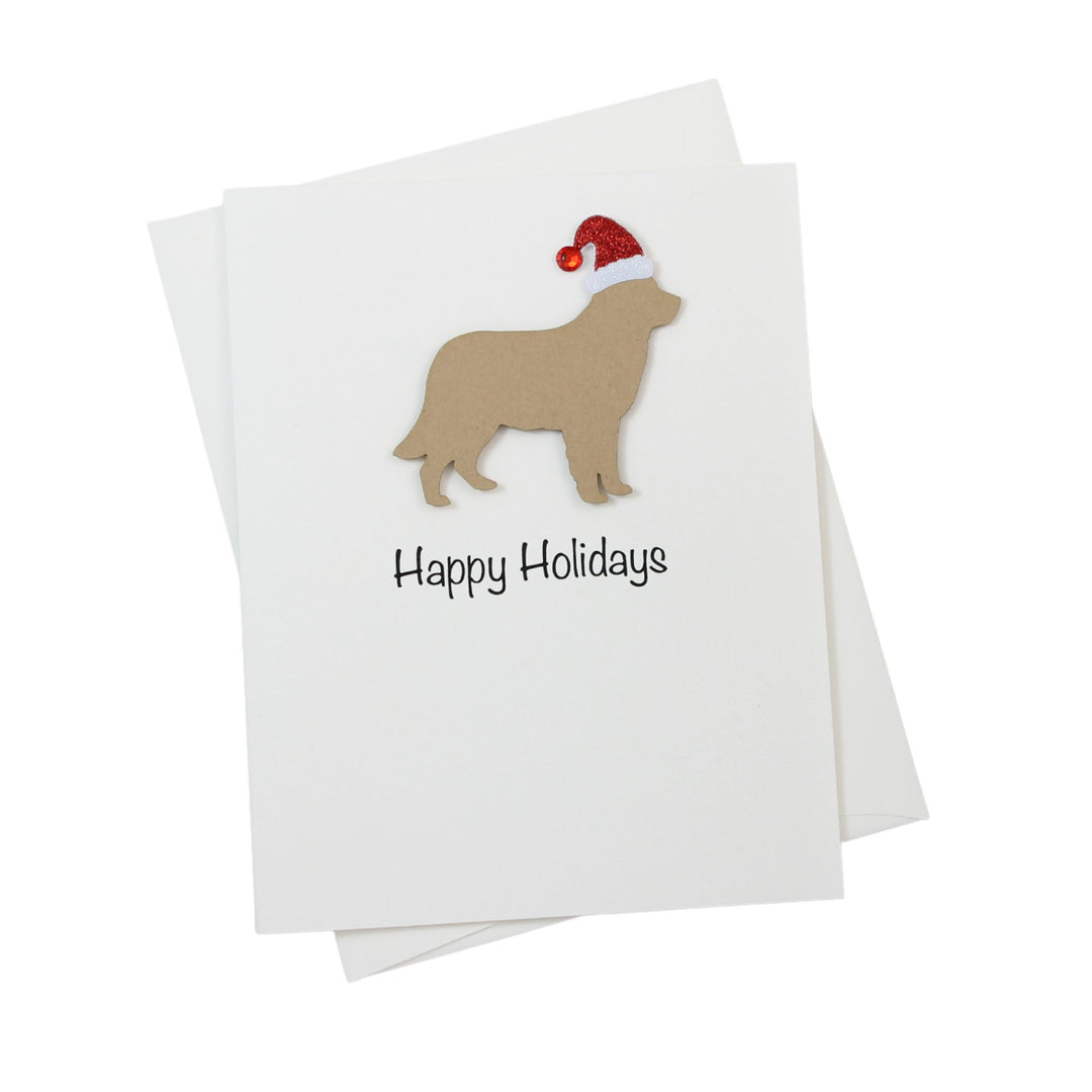 Golden Retriever Christmas Card White | Single or Pack of 10 | 25 Dog Colors | Choose Phrases