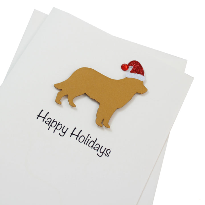 Golden Retriever Christmas Card White | Single or Pack of 10 | 25 Dog Colors | Choose Phrases