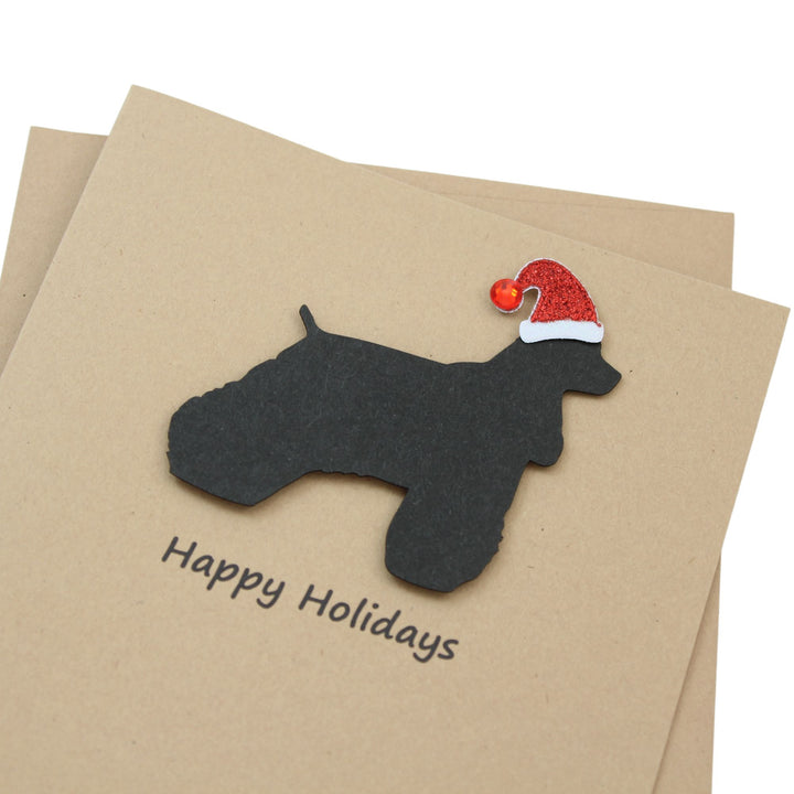 Cocker Spaniel Christmas Card | Single or Pack of 10 | 25 Dog Colors | Choose Phrases | Santa Hat