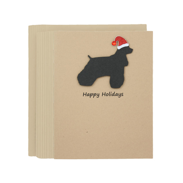 Cocker Spaniel Christmas Card | Single or Pack of 10 | 25 Dog Colors | Choose Phrases | Santa Hat