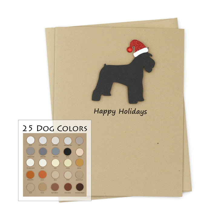 Schnauzer Christmas Card | Single or Pack of 10 | 25 Dog Colors | Choose Phrases | Santa Hat | Miniature Schnauzer Standard Schnauzer