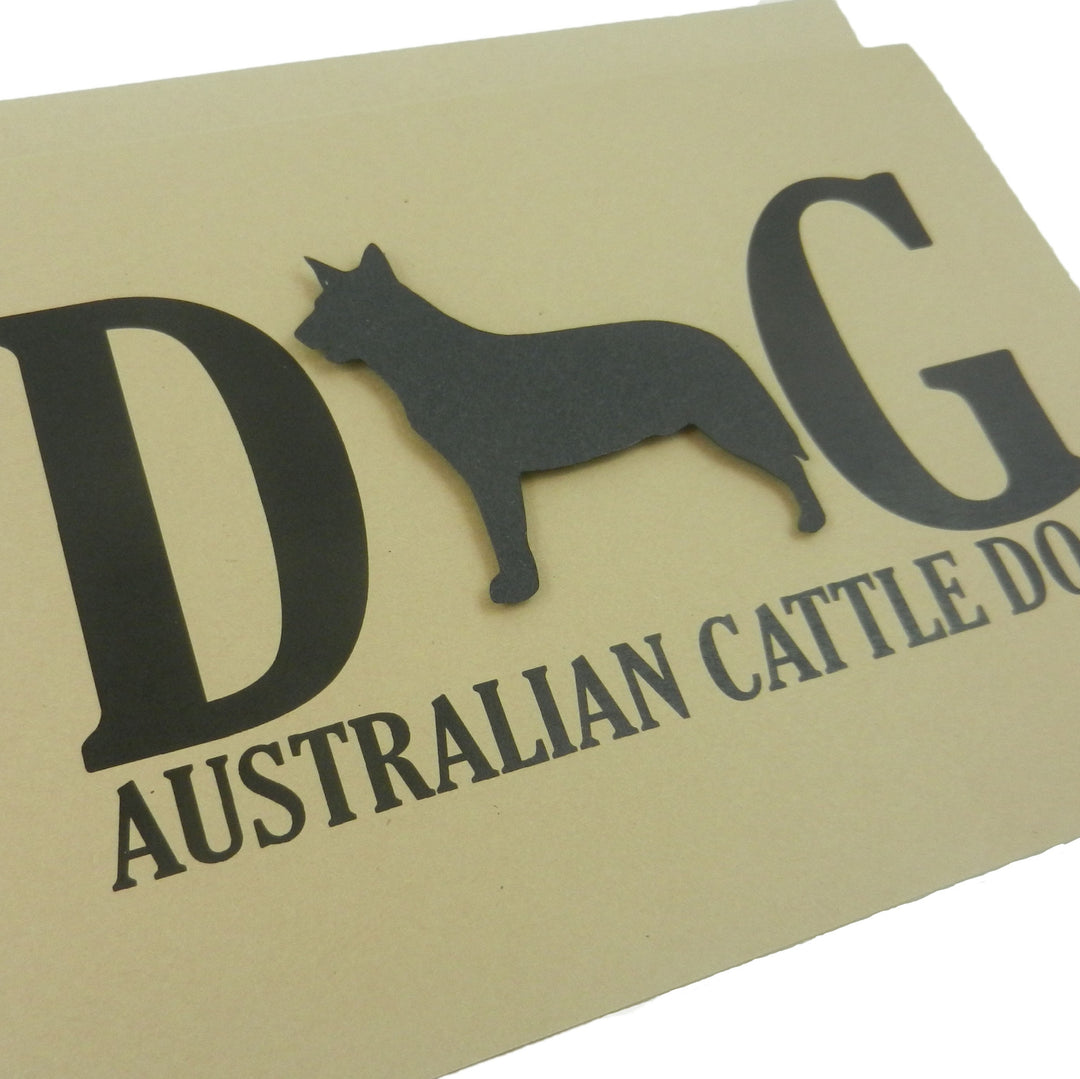 Australian Cattle Dog Greeting Card Black Dog Card Single or 10 Pack of Card Set of Card Kraft Card - Embellish by Jackie