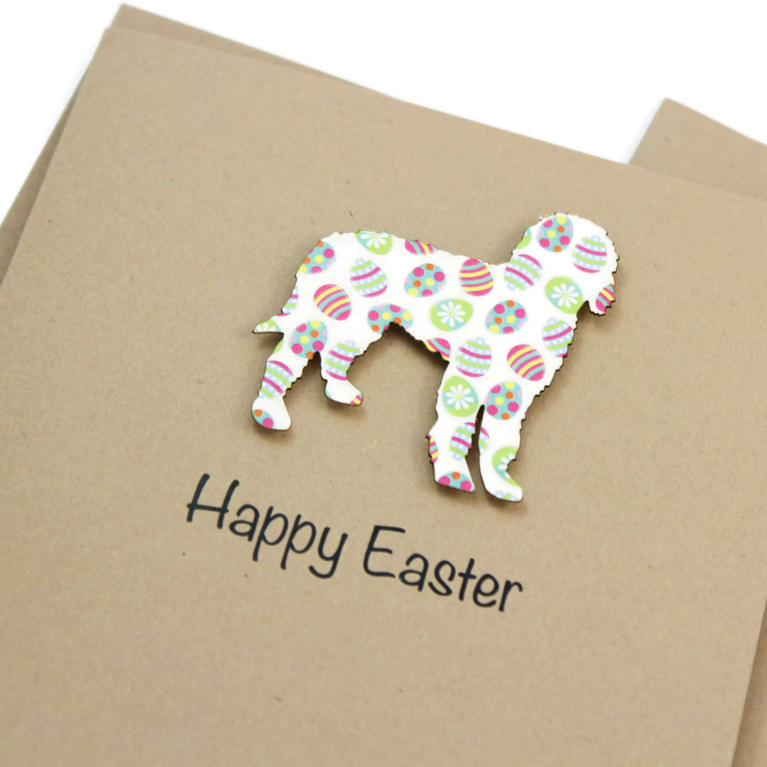 Dog Easter Notecard | 200+ Dog Breeds to Choose from | Single Card or 10 Pack | Colored Easter egg Pattern