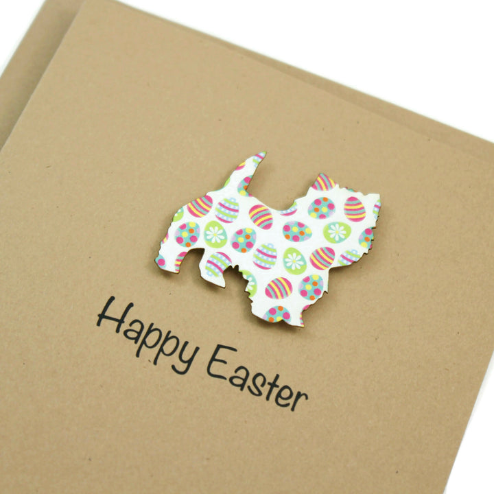 Dog Easter Notecard | 200+ Dog Breeds to Choose from | Single Card or 10 Pack | Colored Easter egg Pattern