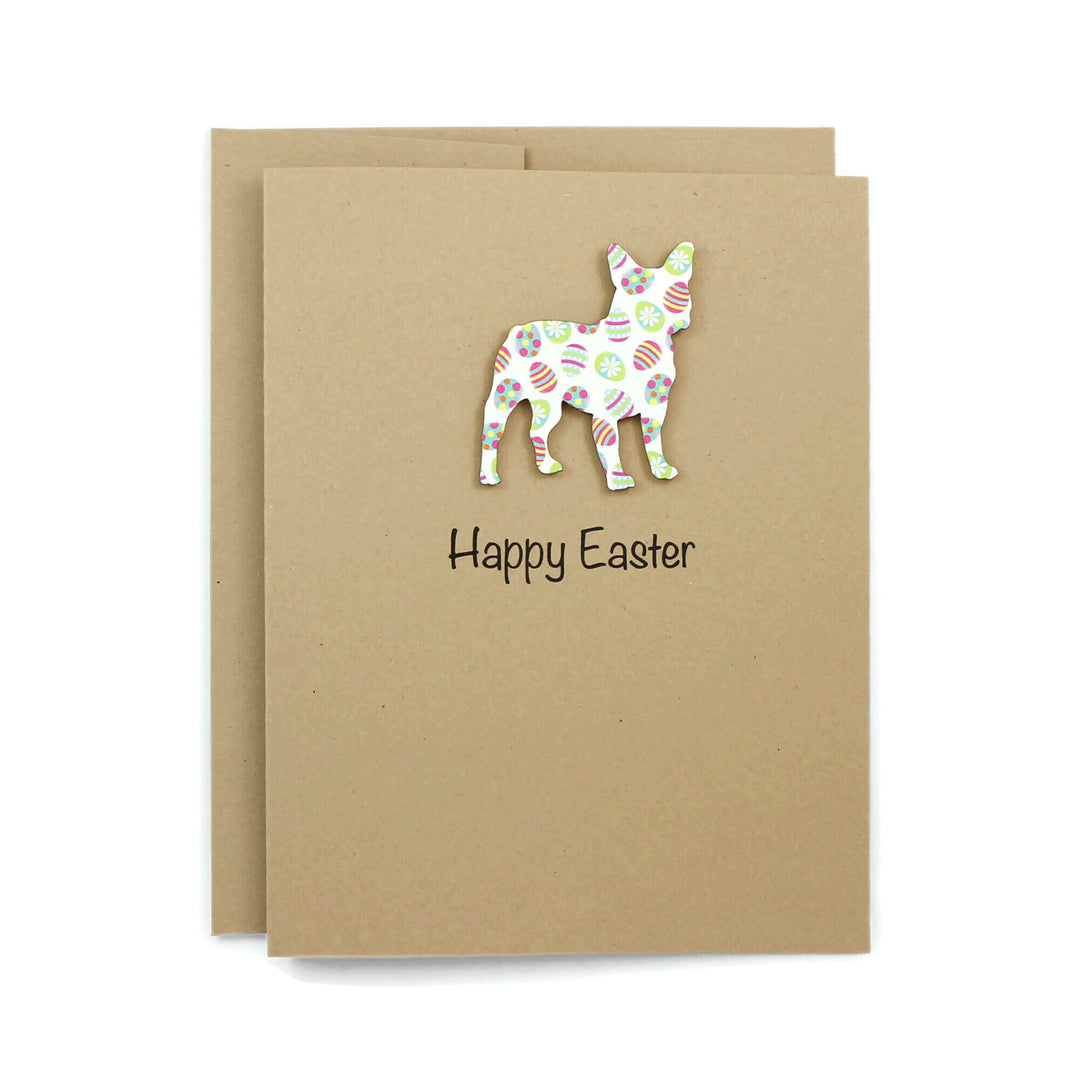 Dog Easter Notecard | 200+ Dog Breeds to Choose from | Single Card or 10 Pack | Colored Easter egg Pattern