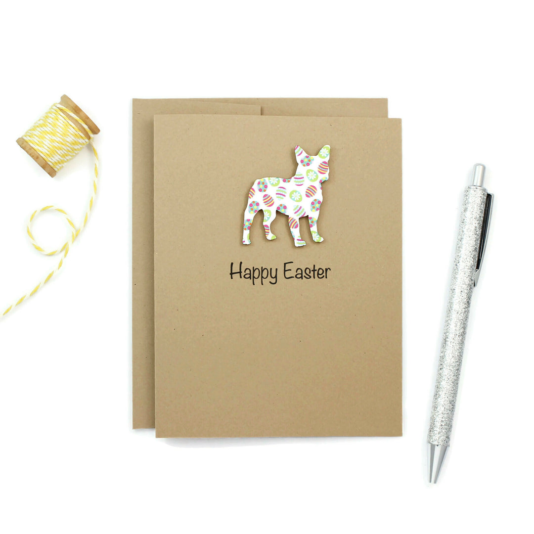 Dog Easter Notecard | 200+ Dog Breeds to Choose from | Single Card or 10 Pack | Colored Easter egg Pattern