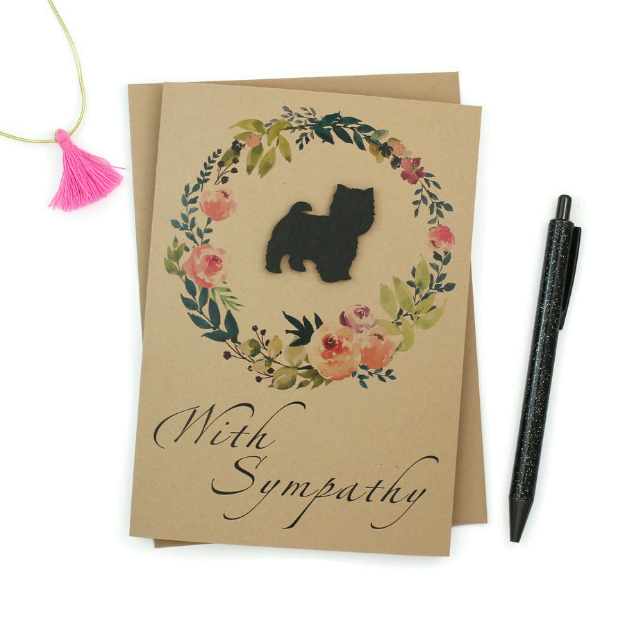 Maltese Yorkshire Terrier Yorkiepoo Yorkie Sympathy Card