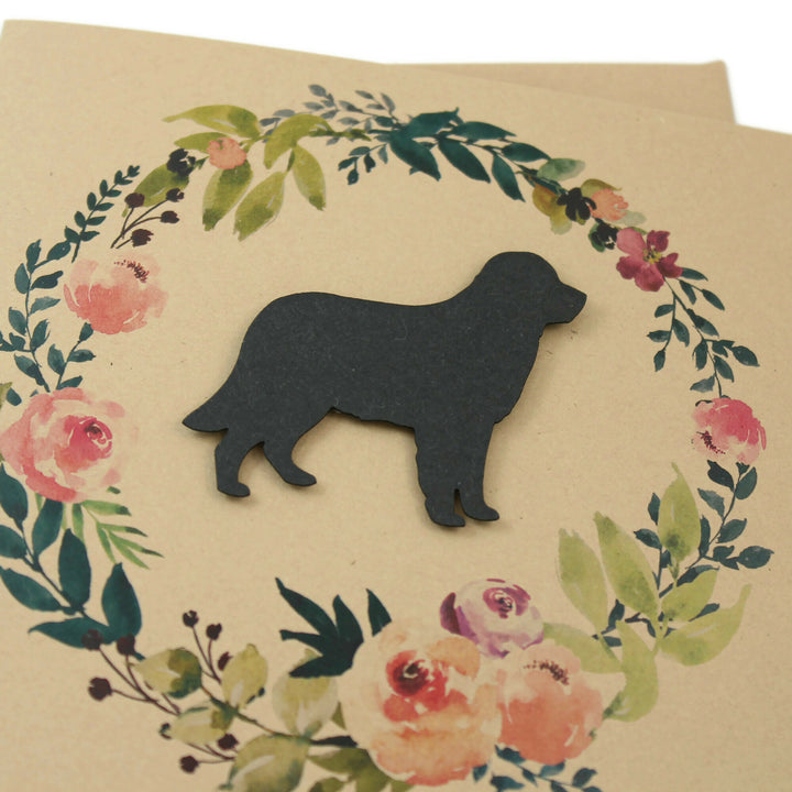 Dog Floral Wreath Sympathy Card | 200+ Dog Breeds Available | Handmade 5x7 Pet Condolences Greeting | White or Kraft Brown Choose Inside