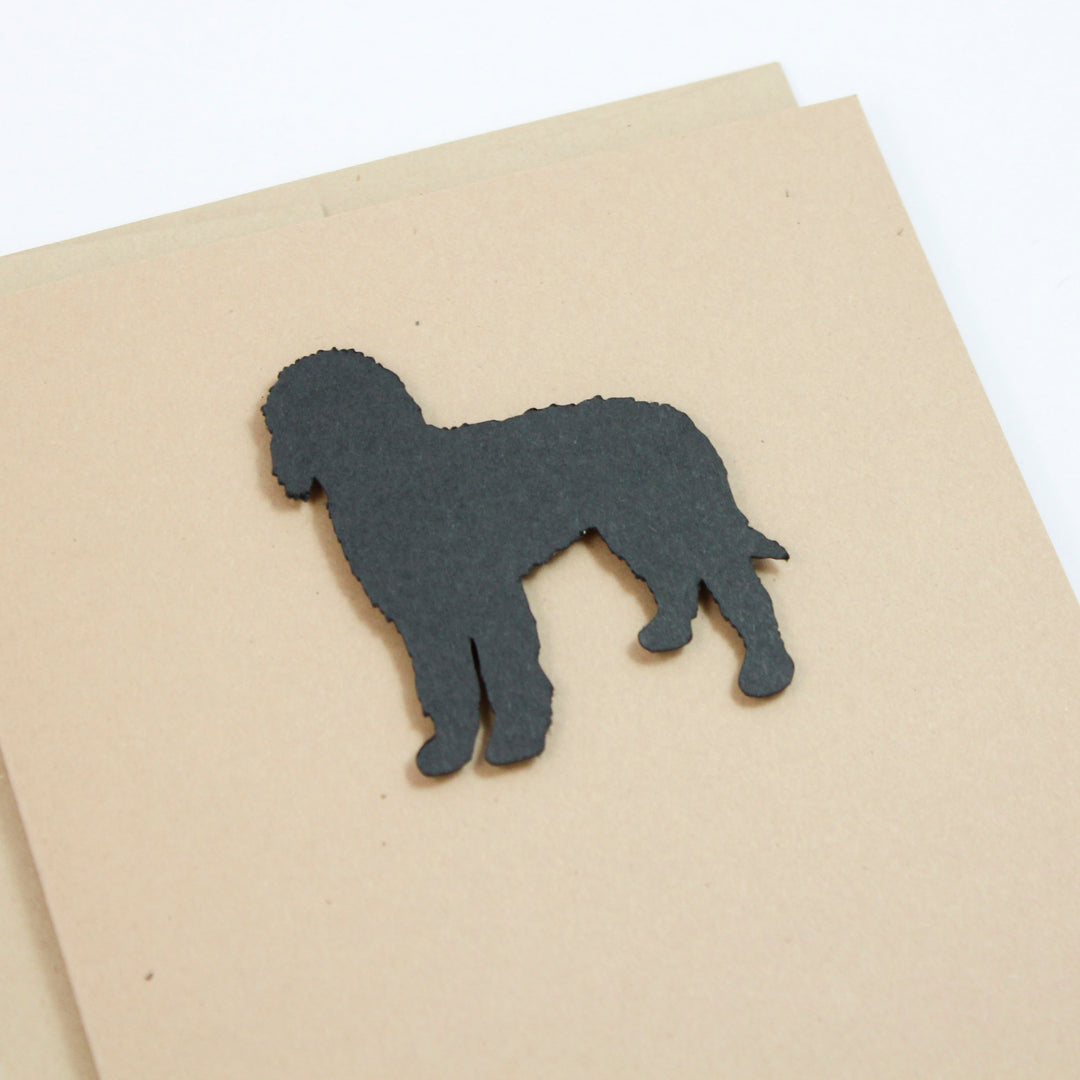 Bernedoodle Blank Dog Greeting Cards | Handmade Black Labradoodle Notecard | Single Card or 10 Pack