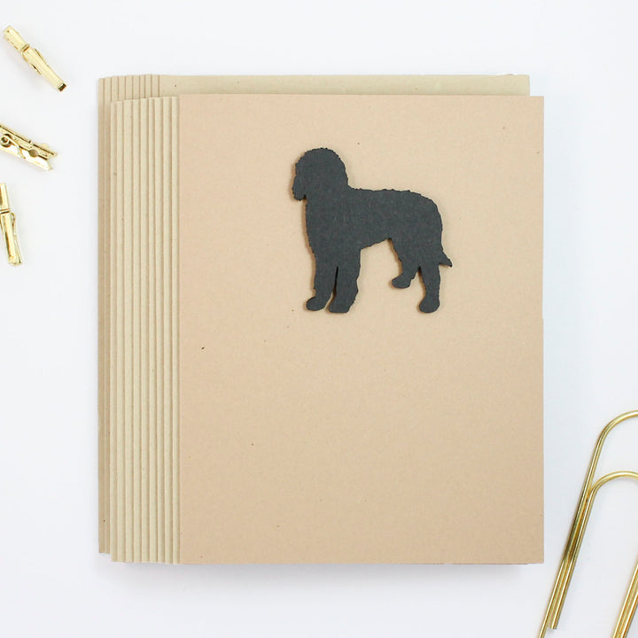 Bernedoodle Blank Dog Greeting Cards | Handmade Black Labradoodle Notecard | Single Card or 10 Pack