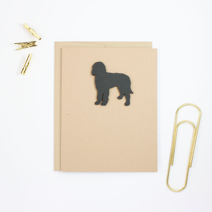 Bernedoodle Blank Dog Greeting Cards | Handmade Black Labradoodle Notecard | Single Card or 10 Pack