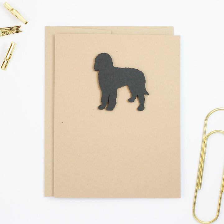 Bernedoodle Blank Dog Greeting Cards | Handmade Black Labradoodle Notecard | Single Card or 10 Pack