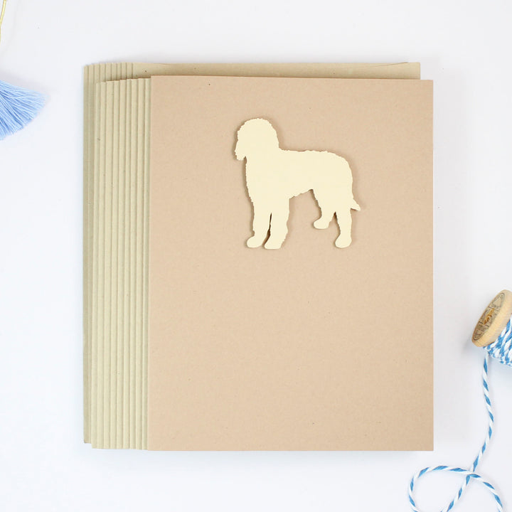 Goldendoodle Blank Dog Greeting Cards | Handmade Labradoodle Notecard | Single or 10 Pack Yellow Dog