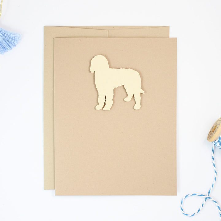 Goldendoodle Blank Dog Greeting Cards | Handmade Labradoodle Notecard | Single or 10 Pack Yellow Dog