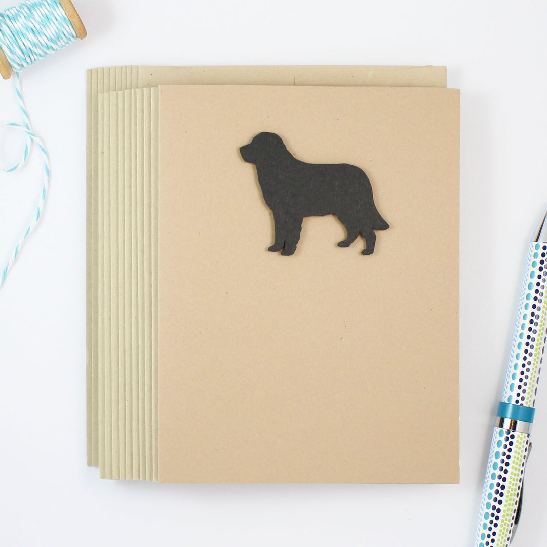 Golden Retriever Blank Cards | Handmade Black Dog Kraft Notecards | Single or 10 Pack | Dog Lover - Embellish by Jackie