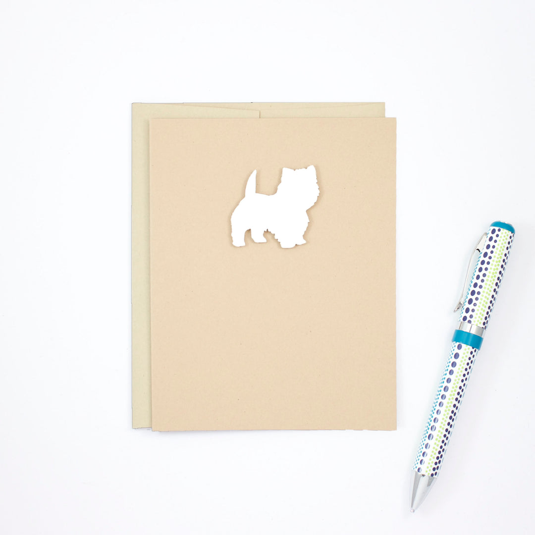 West Highland White Terrier Blank Cards | Handmade Westie Dog Notecards | Single Card or 10 Pack