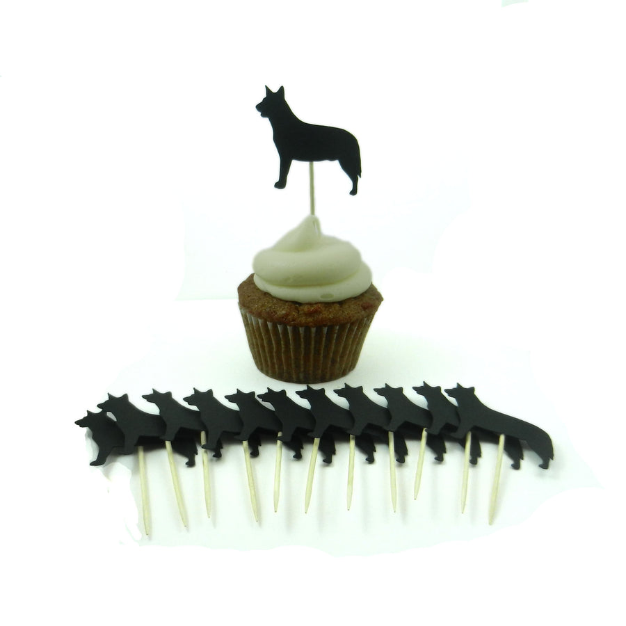 Australian Cattle Dog Cupcake Topper Set of 12 Black Cattle Dog Cupcake Toppers Pet Decorations - Embellish by Jackie