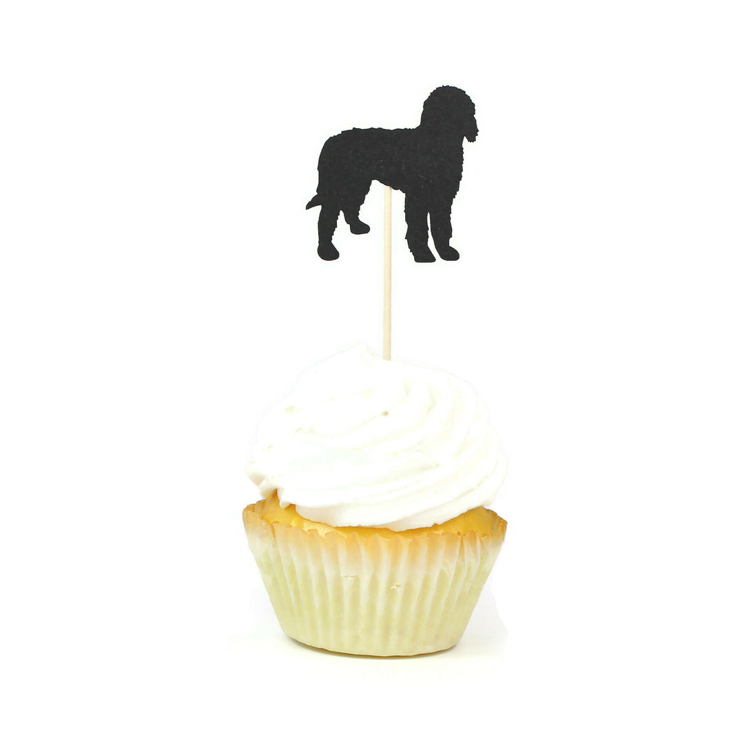 Bernedoodle Cupcake Toppers Set of 12 | Black Labradoodle Party Decorations | Dog Birthday Decor