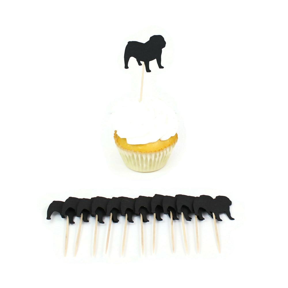 Bulldog Cupcake Toppers