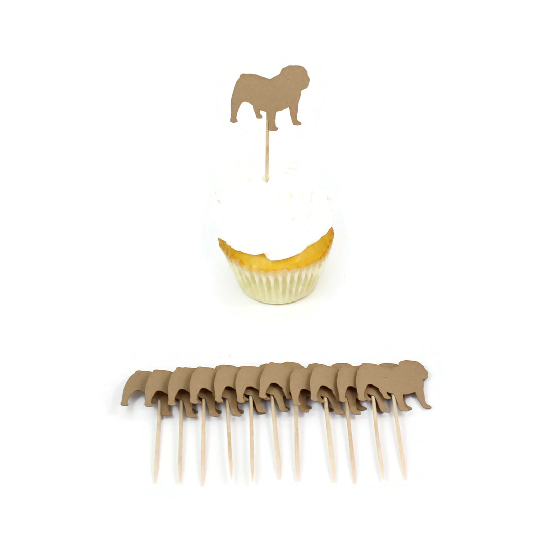 Bulldog Cupcake Toppers