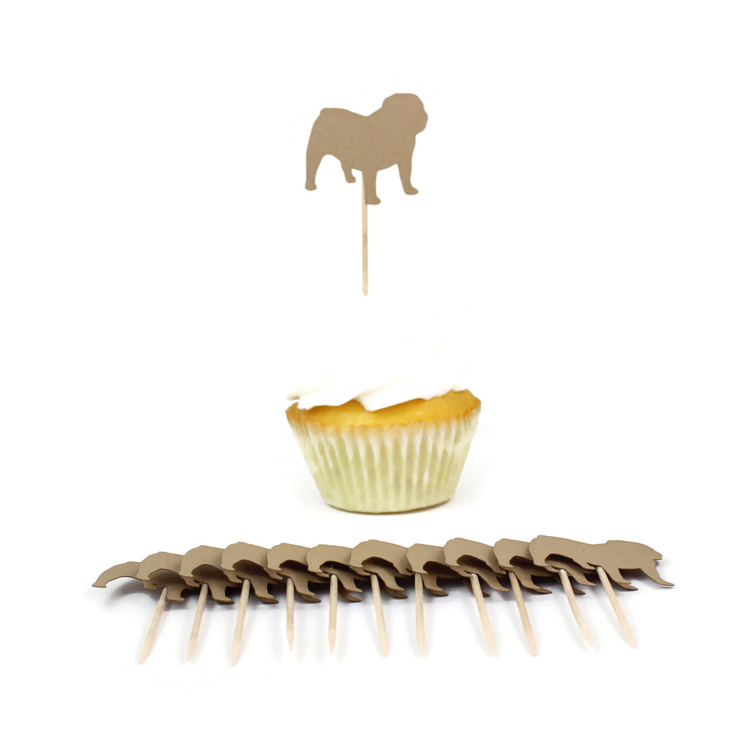 Bulldog Cupcake Toppers